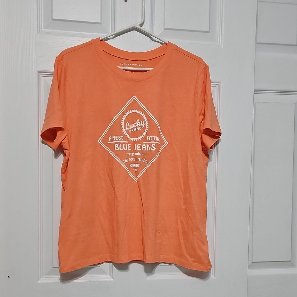 Lucky Brand Tee in Bright Orange